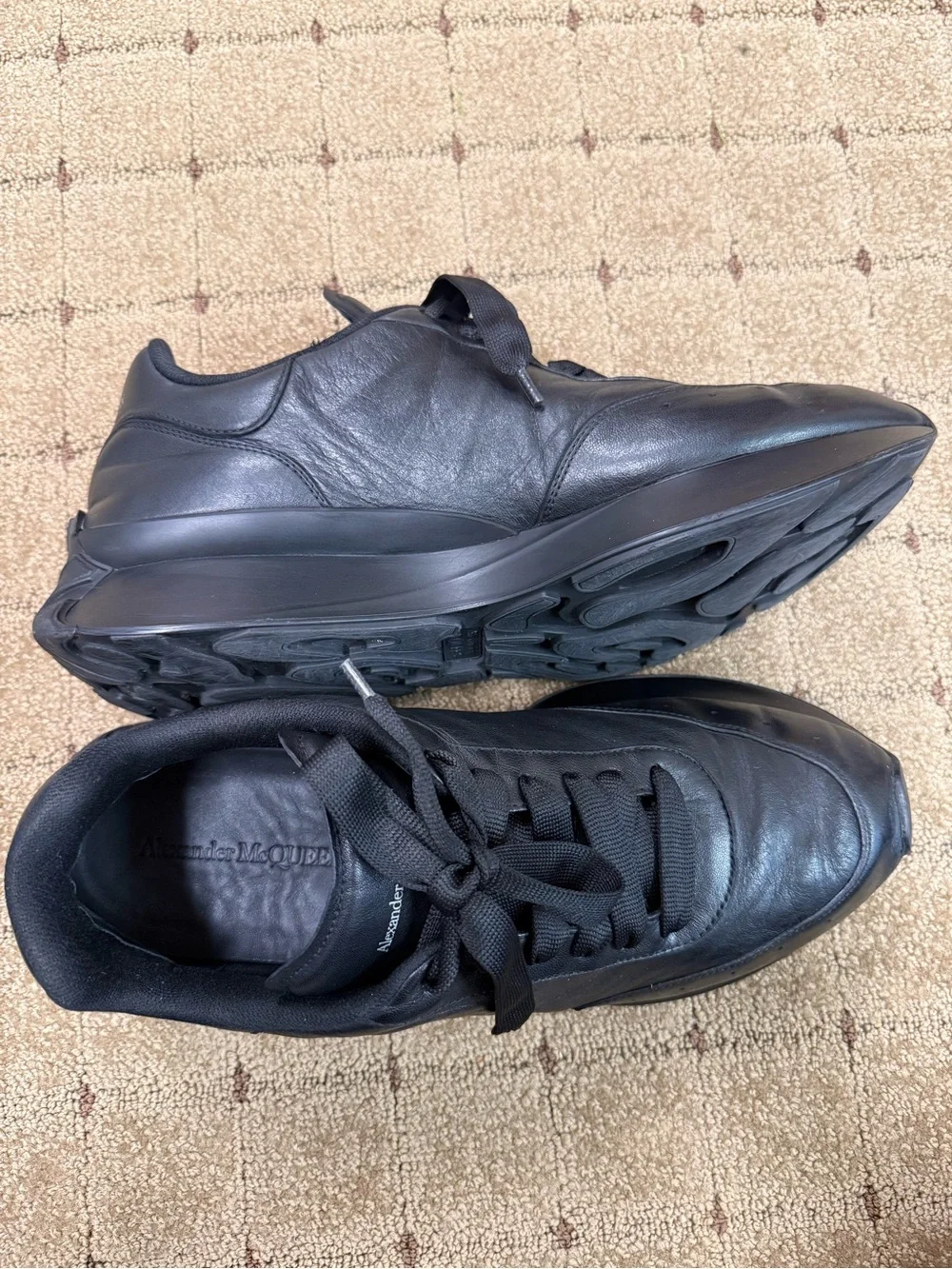 Alexander McQueen Black Leather Men’s Sneakers